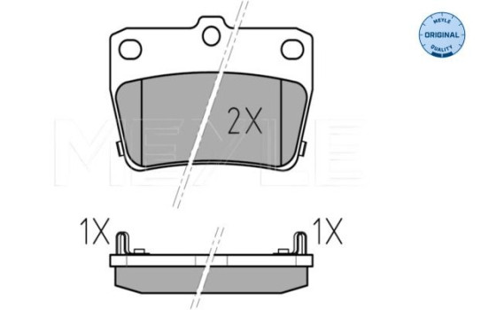 Kit de plaquettes de frein, frein à disque MEYLE-ORIGINAL Quality 025 236 5614/W, Image 2
