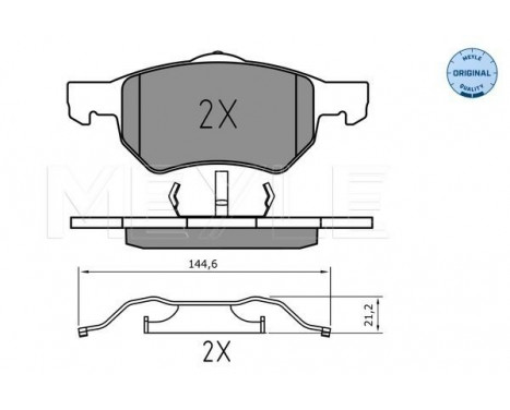 Kit de plaquettes de frein, frein à disque MEYLE-ORIGINAL Quality 025 238 0718