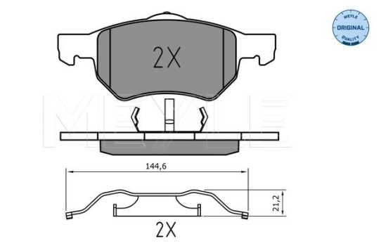 Kit de plaquettes de frein, frein à disque MEYLE-ORIGINAL Quality 025 238 0718