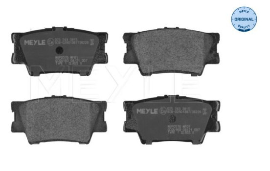 Kit de plaquettes de frein, frein à disque MEYLE-ORIGINAL Quality 025 243 3815, Image 2