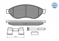 Kit de plaquettes de frein, frein à disque MEYLE-ORIGINAL Quality 025 244 6819/W1