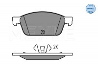 Kit de plaquettes de frein, frein à disque MEYLE-ORIGINAL Quality 025 257 3618
