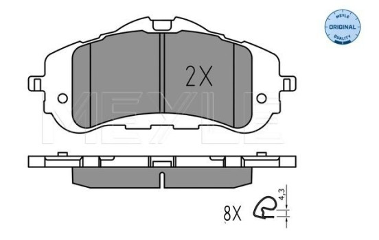 Kit de plaquettes de frein, frein à disque MEYLE-ORIGINAL Quality 025 258 9518