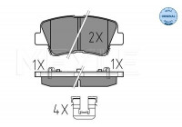 Kit de plaquettes de frein, frein à disque MEYLE-ORIGINAL Quality