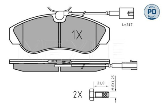 Kit de plaquettes de frein, frein à disque MEYLE-PD: Advanced design and technology. 025 236 0319/PD, Image 2