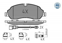 Kit de plaquettes de frein, frein à disque MEYLE-PD: Advanced performance and design. 025 220 3417/PD