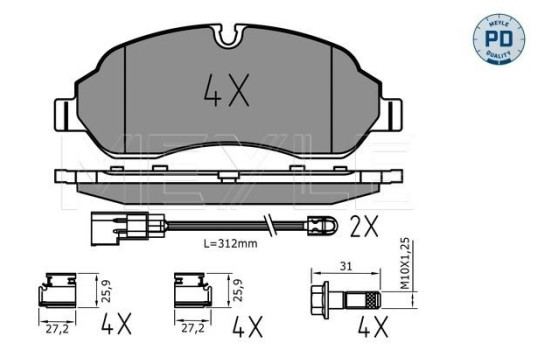 Kit de plaquettes de frein, frein à disque MEYLE-PD: Advanced performance and design. 025 220 3417/PD
