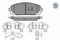 Kit de plaquettes de frein, frein à disque MEYLE-PD: Advanced performance and design. 025 220 7018/PD
