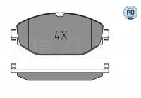 Kit de plaquettes de frein, frein à disque MEYLE-PD: Advanced performance and design. 025 220 7619/PD