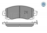 Kit de plaquettes de frein, frein à disque MEYLE-PD: Advanced performance and design. 025 222 0117/PD