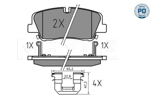 Kit de plaquettes de frein, frein à disque MEYLE-PD: Advanced performance and design. 025 224 1817/PD