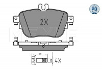 Kit de plaquettes de frein, frein à disque MEYLE-PD: Advanced performance and design. 025 224 3716/PD