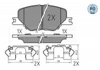 Kit de plaquettes de frein, frein à disque MEYLE-PD: Advanced performance and design. 025 228 3819/PD
