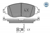 Kit de plaquettes de frein, frein à disque MEYLE-PD: Advanced performance and design. 025 247 3821/PD