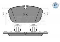 Kit de plaquettes de frein, frein à disque MEYLE-PD: Advanced performance and design. 025 255 3119/PD