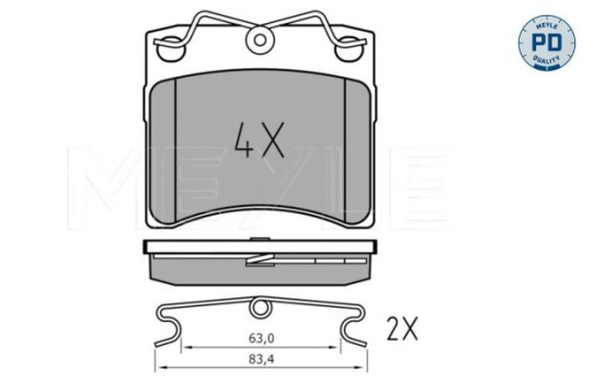 Kit de plaquettes de frein, frein à disque MEYLE-PD Quality 025 206 5217/PD