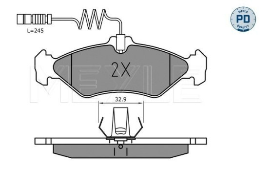 Kit de plaquettes de frein, frein à disque MEYLE-PD Quality 025 216 2117/PD
