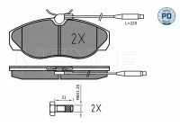 Kit de plaquettes de frein, frein à disque MEYLE-PD Quality 025 217 9719/PD
