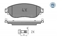 Kit de plaquettes de frein, frein à disque MEYLE-PD Quality 025 220 8718/PD