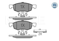 Kit de plaquettes de frein, frein à disque MEYLE-PD Quality 025 221 4317/PD