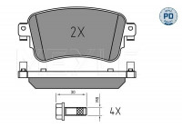Kit de plaquettes de frein, frein à disque MEYLE-PD Quality 025 225 8818/PD