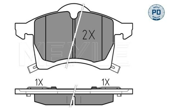 Kit de plaquettes de frein, frein à disque MEYLE-PD Quality 025 230 5719/PD, Image 2