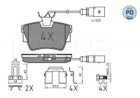 Kit de plaquettes de frein, frein à disque MEYLE-PD Quality 025 232 2416-1/PD