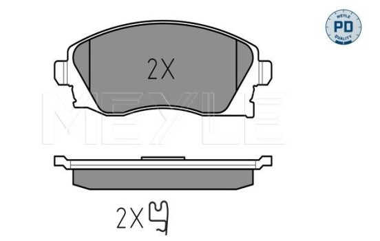 Kit de plaquettes de frein, frein à disque MEYLE-PD Quality 025 232 2517/PD, Image 2