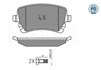 Kit de plaquettes de frein, frein à disque MEYLE-PD Quality 025 233 2617/PD