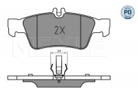 Kit de plaquettes de frein, frein à disque MEYLE-PD Quality 025 233 3516/PD