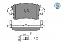Kit de plaquettes de frein, frein à disque MEYLE-PD Quality 025 236 6916/PD