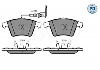 Kit de plaquettes de frein, frein à disque MEYLE-PD Quality 025 237 4619/PD