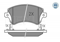 Kit de plaquettes de frein, frein à disque MEYLE-PD Quality 025 237 6617/PD
