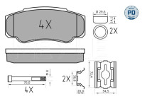 Kit de plaquettes de frein, frein à disque MEYLE-PD Quality 025 239 2120/PD