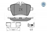Kit de plaquettes de frein, frein à disque MEYLE-PD Quality 025 239 8418/PD
