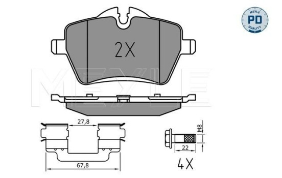 Kit de plaquettes de frein, frein à disque MEYLE-PD Quality 025 239 8418/PD