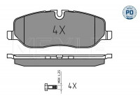 Kit de plaquettes de frein, frein à disque MEYLE-PD Quality 025 241 9118/PD