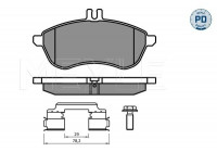 Kit de plaquettes de frein, frein à disque MEYLE-PD Quality 025 243 0620-2/PD