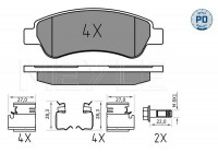 Kit de plaquettes de frein, frein à disque MEYLE-PD Quality 025 244 6519/PD