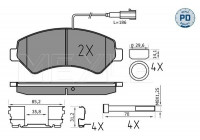 Kit de plaquettes de frein, frein à disque MEYLE-PD Quality 025 244 6619-2/PD