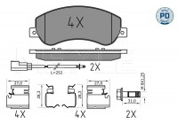Kit de plaquettes de frein, frein à disque MEYLE-PD Quality 025 244 8419/PD