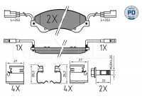 Kit de plaquettes de frein, frein à disque MEYLE-PD Quality 025 244 8518/PD