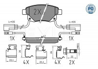 Kit de plaquettes de frein, frein à disque MEYLE-PD Quality 025 244 8617/PD