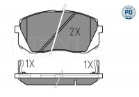 Kit de plaquettes de frein, frein à disque MEYLE-PD Quality 025 245 0116/PD