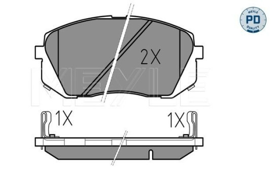 Kit de plaquettes de frein, frein à disque MEYLE-PD Quality 025 245 0116/PD