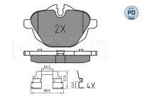 Kit de plaquettes de frein, frein à disque MEYLE-PD Quality 025 245 6118/PD