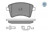 Kit de plaquettes de frein, frein à disque MEYLE-PD Quality 025 246 9318/PD