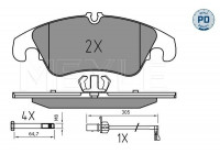 Kit de plaquettes de frein, frein à disque MEYLE-PD Quality 025 247 4319/PD