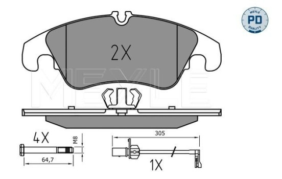 Kit de plaquettes de frein, frein à disque MEYLE-PD Quality 025 247 4319/PD