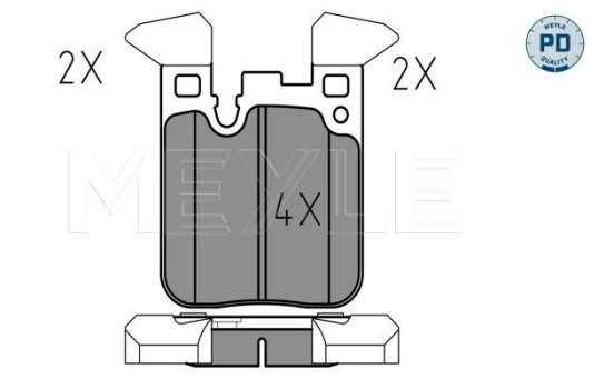 Kit de plaquettes de frein, frein à disque MEYLE-PD Quality 025 250 2916/PD